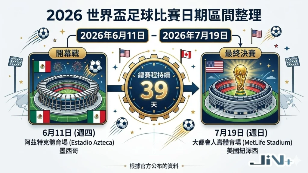 2026世界盃足球日期