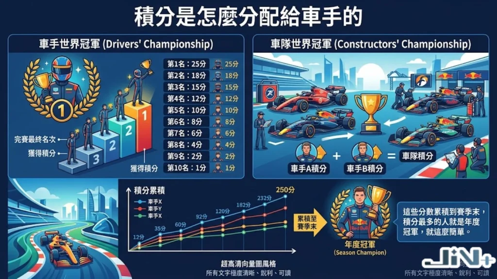 F1賽車積分規則：車手VS車隊