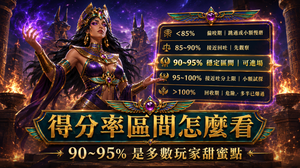 賽特選台技巧得分率區間表，解析低於85%、90到95%與高於100%的房間狀態